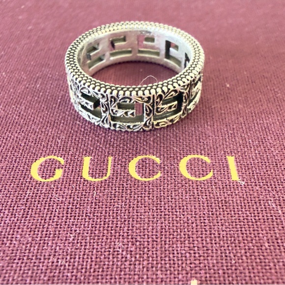 New Gucci G silver Ag 925 ring size 12 US 6